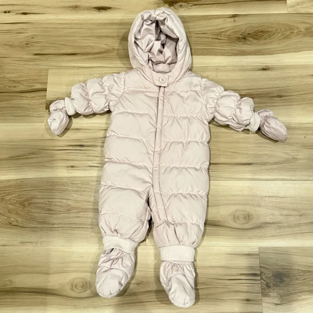 Baby Gap Pink Baby Puffer Quilted Snowsuit Girls 0-6 Month